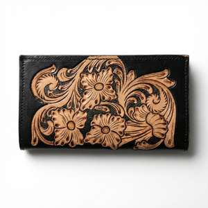 Nueva Cartera Larga de Cuero 100% Genuino para Mujer, Diseño Vintage con Cierre de Botón, Lujosa, Impermeable y con Bloqueo RFID - Product Image 4