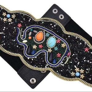 Ceinture de taille brodée haut de gamme pour femme, idéale pour les robes sari et les occasions festives – Broderie colorée et durable - Product Image 1