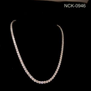 Collier en moissanite taille ronde, argent sterling 925, bijoux fins, éclat brillant, beauté éternelle, design classique et tendance - Product Image 4