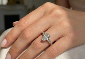 925 Sterling Silver Pear Shape Lab Grown Diamond <b>Ring</b> Gift For Woman Engagement & Anniversary - Product Image 2