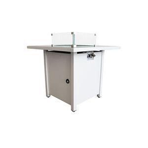 30-Inch White Steel Propane/Natural Gas <b>Firepit</b> <b>Table</b> - Product Image 3