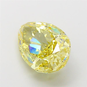 Diamant de laboratoire élégant de forme poire, jaune vif fantaisie, taille excellente, haute brillance, pierre lâche de type CVD 2A, pour la fabrication de bijoux. - Product Image 1