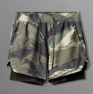 Shorts de sport pour homme à séchage rapide, imprimé camouflage, avec cordon de serrage à la taille et poches - Product Image 5