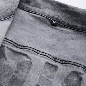 Chaqueta Vaquera Formal Vintage Personalizada para Hombre 2026, con Estampado y Bordado, Transpirable, de Alta Calidad, Lavado Intenso, Cierre de Botones - Product Image 6