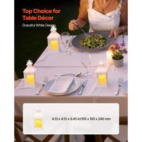 Lanternes décoratives à LED blanches sans flamme, 12 pièces, électriques, pour intérieur, mariage, fête, décoration de la maison, modèle suspendu en verre