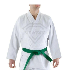 Kimono de Karate Blanco con Cinturón Verde para Niños, Ropa de Artes Marciales, Uniforme de Algodón Resistente, Corte Regular, Precio Económico, OEM Personalizado - Product Image 5