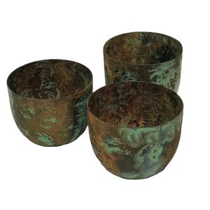 Vela de hierro perfumada rústica de lujo, Juego de 3 botes de vela de color antiguo, flor de cera de soja - Product Image 1