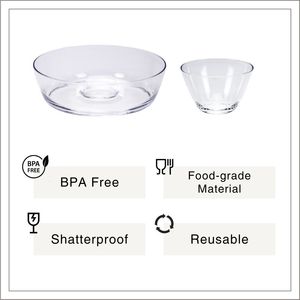 [Holar] Ensemble de saladiers en plastique transparent de grande taille, fabriqués à Taïwan, prêts pour les fêtes, pour la restauration, les réceptions et la maison - Product Image 2