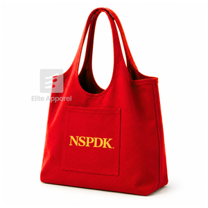 Bolsa de lona personalizada NSPDK Sorority, roja y dorada con logo bordado, de uso diario, gran capacidad, para mujer. - Product Image 2