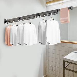 Séchoir à linge mural pliable de 127,5 cm, durable pour une utilisation intérieure et extérieure, organisateur de linge peu encombrant, cintres - Product Image 1