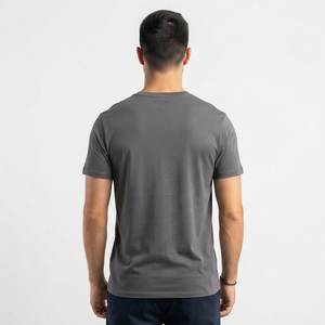 Regular <b>Fit</b> Men's <b>V</b> Neck Cotton T Shirt Heavy Fabric Breathable Plain Casual Tee Custom Label Clothing Manufacturer - Product Image 2