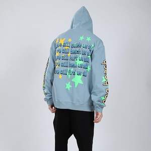 Sweat à capuche unisexe personnalisé en molleton épais 500 g/m² avec impression 3D en relief et broderie, écologique et surdimensionné - Product Image 4