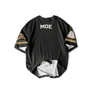 เสื้อฟุตบอลอเมริกันแบบสั่งทำ OEM แบรนด์ส่วนตัว ผ้าฝ้าย สไตล์สตรีท หมายเลขทีมสั่งทำได้ ผู้ผลิตเสื้อทีมจำนวนมาก - Product Image 3