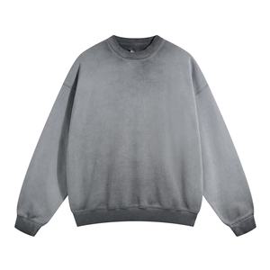 Sweat-shirt à col rond surdimensionné pour hommes de haute qualité 100% coton personnalisable à la mode vêtements de fête de rue pour l'hiver lavé - Product Image 1