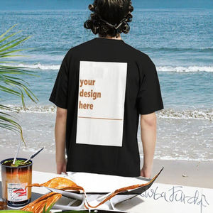 Hauts décontractés amples en coton épais 100 % délavé à l'acide, anti-plis, style streetwear professionnel pour hommes – Vente en gros - Product Image 4