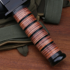 Couteau Bowie professionnel LEGACY BLADES en acier au carbone, revêtement noir, lame tranchante comme un rasoir, manche en bois, étui en cuir, OEM, camping - Product Image 3