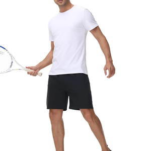 Wholesale <b>Black</b> Mesh Heat Transfer Printed Tennis <b>Shorts</b> <b>Men</b> Elastic Waist Stretch Activewear Outdoor Water Resistant Breathable - Product Image 1