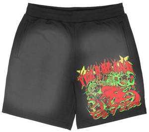 2 Pieces Hoodie <b>Set</b> Terry Sun Faded Wash 100% Cotton Custom Screen Print Logo Track Short <b>Set</b> Pullover Hoodies & Mesh Shorts - Product Image 4