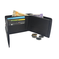 Dompet Kulit Kambing Hitam Wriza WI 021 Fashion Premium Craftsmanship Durable Finish Flap Closure Desain Praktis Untuk Penggunaan Sehari-hari