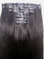 Perruques à clips sans couture les plus vendues, 100% cheveux humains vietnamiens naturels, extensions de cheveux à clips double tirage en PU, 2026