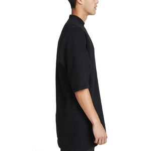 Camiseta de entrenamiento de hip-hop, ropa de calle de gran tamaño con cuello redondo y bolsillos delanteros, hombro caído, puntadas abiertas, de alta calidad, para gimnasio - Product Image 3