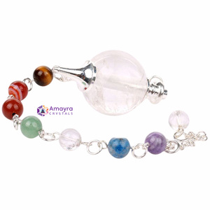 Pendentif boule d'améthyste avec chaîne de chakra pour cadeaux d'affaires, vente en gros, pendules en agate de la meilleure qualité de Amayra Crystals - Product Image 2