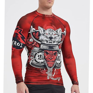 Wholesale Men <b>Compression</b> <b>Shirt</b> Long Sleeve Rash Guard Graphic Print UV Protection OEM Factory Price - Product Image 3