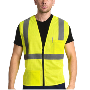 เสื้อกั๊กนิรภัยแบบมองเห็นได้ชัดเจนพร้อมแถบสะท้อนแสงสำหรับงานก่อสร้าง ผ้าตาข่ายระบายอากาศ อุปกรณ์เสื้อกั๊กนิรภัยสำหรับงานอุตสาหกรรม - Product Image 1