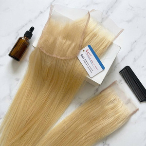Meilleur Article : Cheveux Humains Vierges Vietnamiens Blond Platine avec Closure en Dentelle, Prêts à l'Expédition - Product Image 1