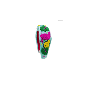 Accessoire de cheveux perlé à la main en coton brodé, motif tropical plage, avec paillettes, collection été, best-seller des exportations - Product Image 1