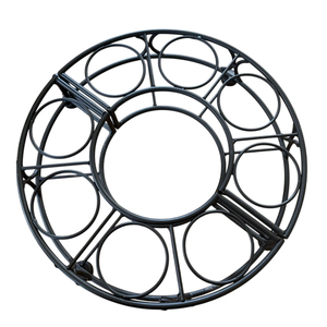 Porte-bouteilles à vin moderne en aluminium argenté pour 6 bouteilles, présentoir de comptoir en métal pour la cuisine et le bar - Product Image 6