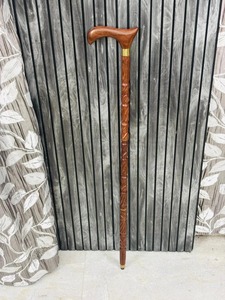 OLD WORLD TREASURE HANDICRAFTS Folding Wooden Walking <b>Stick</b> Rosewood & Brass Handle Polished Multifunction 37 Inch - Product Image 2