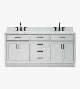 Meuble-lavabo de salle de bain Timothy de 73 pouces, double vasque, directement de l'usine, seulement 5 options de finition, vente en gros, usine du Vietnam - Product Image 1