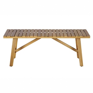 Banco de Exterior Moderno para Hotel Vandana Urban Frame BALI 110cm, Madera de Acacia Natural Color Miel, Resistente a la Intemperie, para Balcón - Product Image 2