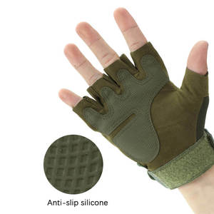 Half Finger Leather Riding Gloves Summer Non-Slip Breathable Palm Protection Hook Loop Closure Unisex Outdoor <b>Cycling</b> - Product Image 5