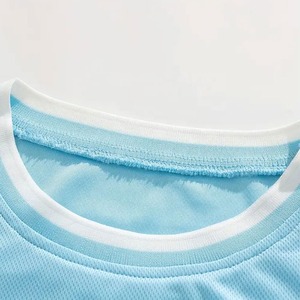 Ensemble de maillot de basket-ball sans manches bleu clair unisexe, respirant, à séchage rapide, coupe régulière pour adulte, couleur unie - Product Image 5