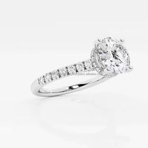 Anillo fino de estilo Vintage de oro de 14 quilates, Diamante cultivado en laboratorio certificado IGI, Perla de lujo, compromiso para mujer, regalo de aniversario de boda, bisel - Product Image 3