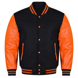 Custom Luxury Black Varsity <b>Jackets</b> <b>Jacket</b> Men <b>Leather</b> Cowhide Sleeve Letterman Varsity <b>Jacket</b> for Men - Product Image 6