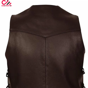 Chaleco de Cuero Genuino de Vaca para Hombre, Hecho a Medida, de Alta Calidad, para Invierno, Casual, Resistente al Viento, con Logotipo Bordado, Cuello en V - Product Image 2