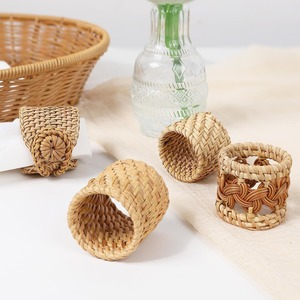 Anillo de Servilleta Redondo de Ratán Tejido a Mano de Primera Calidad para Decoración de Mesa de Restaurante, Cafetería y Hogar, Diseño Ecológico - Product Image 5