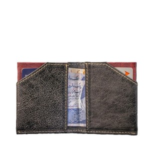 Minimalist Black Genuine Leather Men Wallet Textured Front Pocket Card Holder Ultraslim <b>Bifold</b> Center Cash Slot Short Mini <b>Purse</b> - Product Image 5