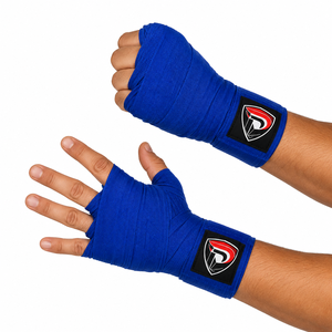 Bandage de boxe en coton bleu personnalisé Dumela International avec logo, durable, respirant, à boucle élastique, 10 cm - Product Image 2