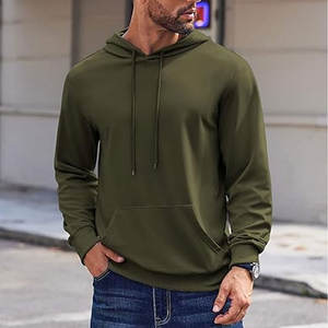 เสื้อฮู้ดดี้สีเขียวมะกอกสำหรับผู้ชายแบบสั่งทำ |   เสื้อพูลโอเวอร์ผ้าฟลีซคลาสสิก |   ผ้าฝ้าย 100% บุซับใน กันน้ำ สำหรับฤดูหนาว ทรงปกติ สวมใส่สบาย - Product Image 2