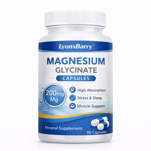 Capsules de glycinate de magnésium à absorption élevée, soutien du sommeil, du stress et des muscles, complément minéral, fabricant OEM GMP - Product Image 2