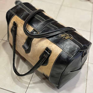 Bolsa de Viaje de Cuero Genuino con Pelo de Vaca, Gran Capacidad, Ligera, con Cierre, Directo de Fábrica LHODB-0083 - Product Image 6