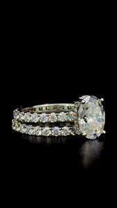 ชุดแหวนเพชรโมอิส5CT เงิน S925ทรงรีตัดรูปวงรีสำหรับผู้หญิงของขวัญหมั้น - Product Image 4