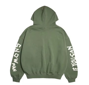 Bulk 100% Cotton Puff Printing AutumnWinter <b>Y2K</b> <b>Streetwear</b> Pullover Hoodie with Customized Front Logo Oversized Hoodies - Product Image 2