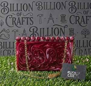 Luxury <b>Green</b> Resin <b>Clutch</b> <b>Bag</b> Women Marble Effect Evening Party Handbag Beaded Handle Gold Chain <b>Wedding</b> Purse - Product Image 4