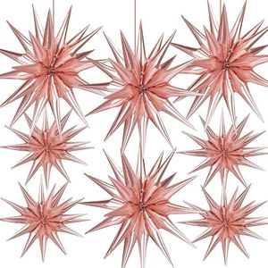 Set di 8 Palloncini a Forma di Stella in Lamina d'Alluminio Oro Rosa, Design Esplosivo per Feste di Compleanno, Addii al Nubilato, Matrimoni - Product Image 1