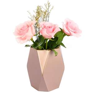 Jarrón de flores con diseño en relieve y acabado en oro para decoración de mesas en el hogar, hoteles, bodas, centros de mesa para el hogar, hoteles y restaurantes. - Product Image 3